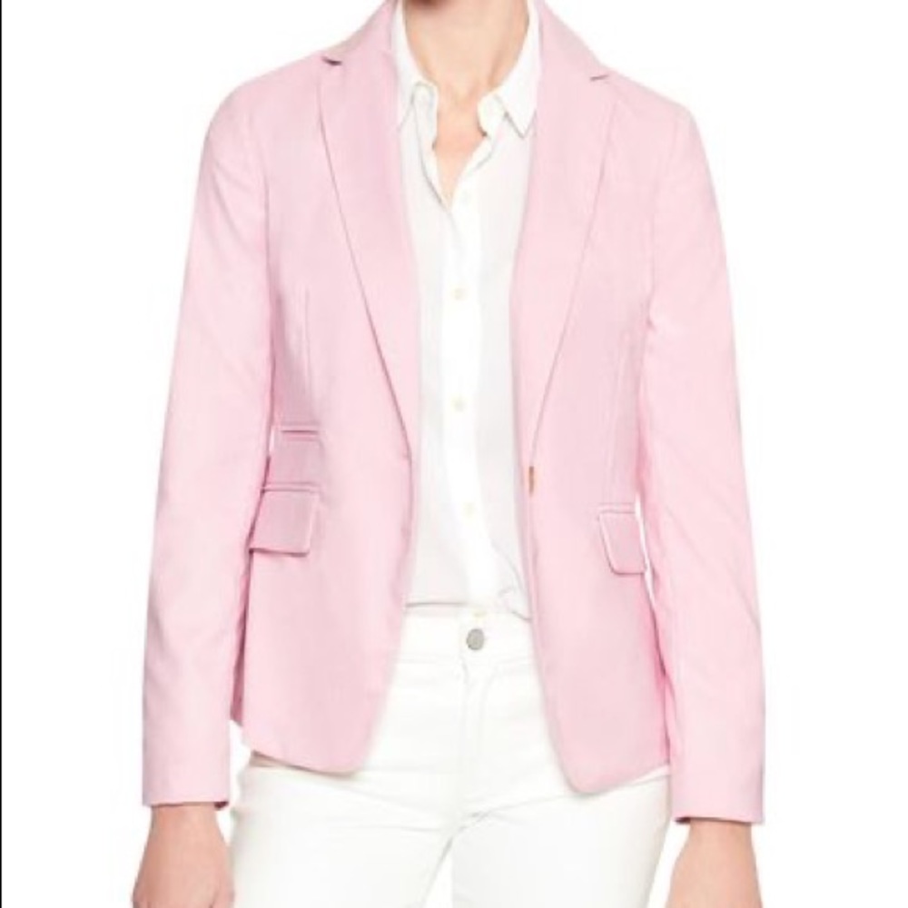 Banana Republic pink twill blazer